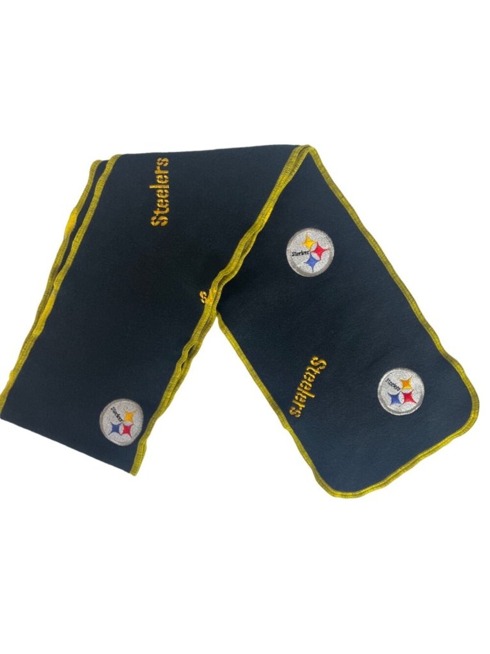 Pittsburgh Steelers Scarf Logos Black Yellow Winter Gameday Fanwear  7" x 58"